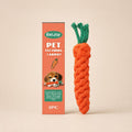 EELJOY carrot-shaped pet chew toy standing beside its retail box