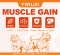YWUJID Muscle Gain soft chew canister label, front view showing 32 soft chews net contents