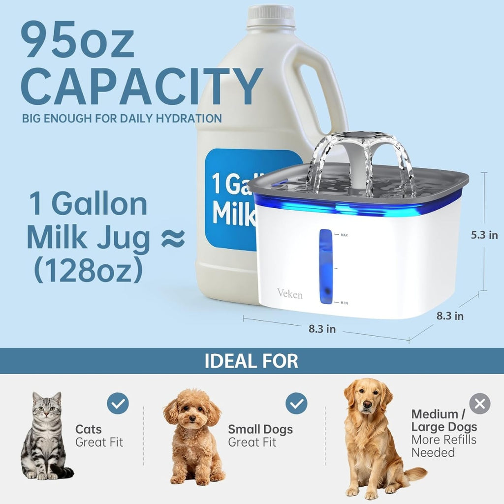 95oz automatic pet water fountain