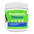 Probiotic Chews jar for dogs with green and blue label design